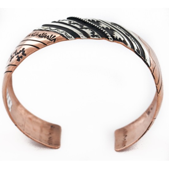 Handmade Certified Authentic Navajo .925 Sterling Silver and Pure Copper Native American Bracelet 24440-3 Handmade Certified Authentic Navajo .925 Sterling Silver and Pure Copper Native American Bracelet 24440-3