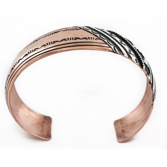 Handmade Certified Authentic Navajo Pure .925 Sterling Silver and Copper Native American Bracelet 24440-1 Handmade Certified Authentic Navajo Pure .925 Sterling Silver and Copper Native American Bracelet 24440-1