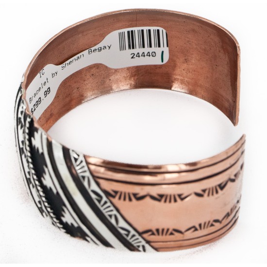 Handmade Certified Authentic Navajo Pure .925 Sterling Silver and Copper Native American Bracelet 24440-1 Handmade Certified Authentic Navajo Pure .925 Sterling Silver and Copper Native American Bracelet 24440-1
