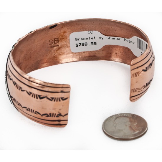 Handmade Certified Authentic Navajo Pure .925 Sterling Silver and Copper Native American Bracelet 24440-1 Handmade Certified Authentic Navajo Pure .925 Sterling Silver and Copper Native American Bracelet 24440-1