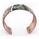 Handmade Certified Authentic Wolf Navajo .925 Sterling Silver and Pure Copper Wide Native American Bracelet 24444