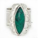 Large 925 Sterling Silver Handmade Certified Authentic Navajo Natural Blue Moon Turquoise Native American Ring  24428-1