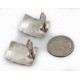 .925 Sterling Silver Handmade Certified Authentic Navajo Stud Native American Earrings 1 24439-9