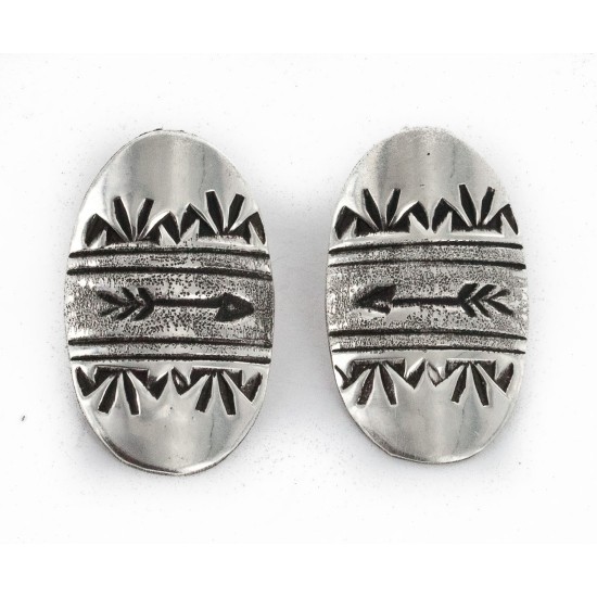.925 Sterling Silver Arrow Handmade Certified Authentic Navajo Stud Native American Earrings 24438-1 All Products 24438-1 24438-1 (by LomaSiiva)
