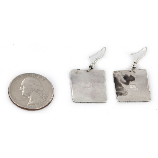 .925 Sterling Silver Handmade Certified Authentic Navajo Dangle Native American Earrings 24438-2 .925 Sterling Silver Handmade Certified Authentic Navajo Dangle Native American Earrings 24438-2