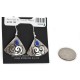 .925 Sterling Silver Handmade Certified Authentic Navajo Natural Lapis Dangle Native American Earrings 24439-3