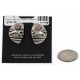 .925 Sterling Silver Horse Handmade Certified Authentic Navajo Natural Pink Charoite Stud Native American Earrings 24439-4
