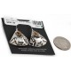 .925 Sterling Silver Horse Handmade Certified Authentic Navajo Natural Tigers Eye Dangle Native American Earrings 24437-2