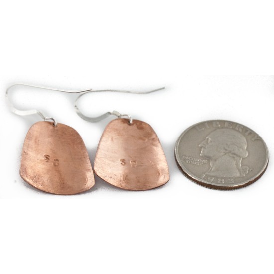 Handmade Certified Authentic Navajo Pure Copper Dangle Native American Earrings 1 24436-3 Handmade Certified Authentic Navajo Pure Copper Dangle Native American Earrings 1 24436-3