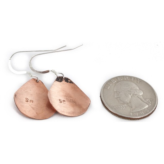 Handmade Navajo Pure Copper Dangle Earrings 24436-5 Handmade Navajo Pure Copper Dangle Earrings 24436-5