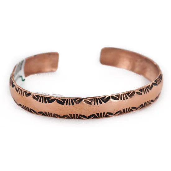 Handmade Certified Authentic Navajo Pure Copper Native American Bracelet 24450-2 Handmade Certified Authentic Navajo Pure Copper Native American Bracelet 24450-2