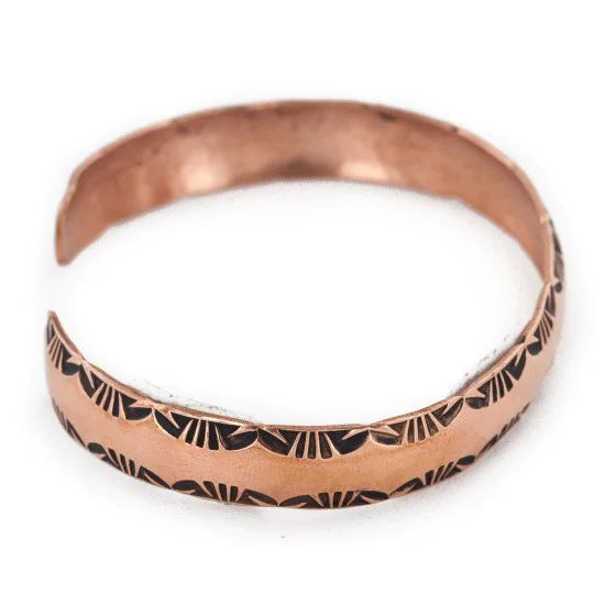 Handmade Certified Authentic Navajo Pure Copper Native American Bracelet 24450-2 Handmade Certified Authentic Navajo Pure Copper Native American Bracelet 24450-2