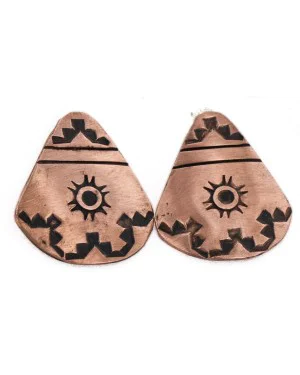 Navajo Pure Copper Stud Earrings 24436-1 Handmade Navajo Pure Copper Stud Earrings 24436-1 Handmade
