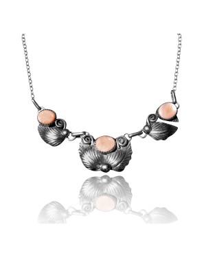 Multi Stone Feather .925 Sterling Silver Certified Authentic Navajo Native American Mother of Pearl Necklace 35221