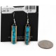 Certified Authentic Handmade .925 Sterling Silver Dangle Native American Earrings Natural Spider Web Turquoise 27194