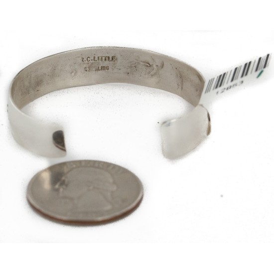 Handmade Bear paw Certified Authentic Navajo .925 Sterling Silver Baby Native American Bracelet 12853-1 Handmade Bear paw Certified Authentic Navajo .925 Sterling Silver Baby Native American Bracelet 12853-1