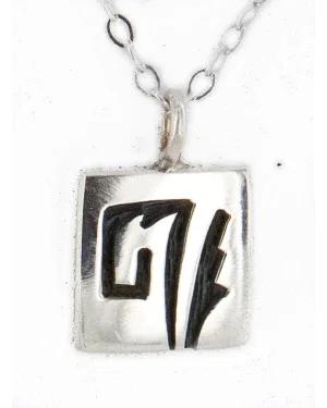 Handmade Certified Authentic Hopi .925 Sterling Silver Pendant Native American Necklace 12859