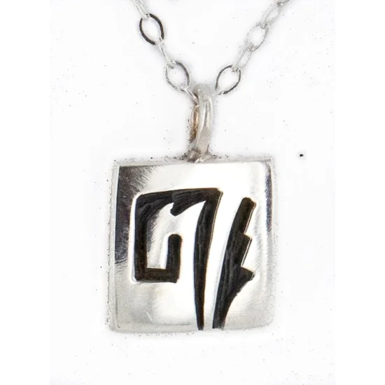 Handmade Certified Authentic Hopi .925 Sterling Silver Pendant Native American Necklace 12859 Handmade Certified Authentic Hopi .925 Sterling Silver Pendant Native American Necklace 12859
