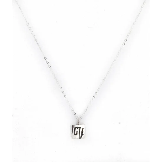 Handmade Certified Authentic Hopi .925 Sterling Silver Pendant Native American Necklace 12859 Handmade Certified Authentic Hopi .925 Sterling Silver Pendant Native American Necklace 12859