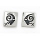 Handmade Certified Authentic Hopi .925 Sterling Silver Stud Native American Earrings 2 12855-5 All Products 12855-5 12855-5 (by LomaSiiva)