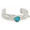 Handmade Certified Authentic Navajo .925 Sterling Silver Natural Turquoise Baby Native American Bracelet 12483-2