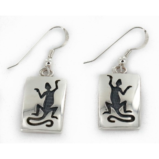 Handmade Gaco Certified Authentic Hopi .925 Sterling Silver Dangle Native American Earrings 12856-1 All Products 12856-1 12856-1 (by LomaSiiva)