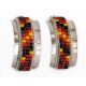 Large Certified Authentic Handmade Navajo .925 Sterling Silver Beaded Multicolor Stud Native American Earrings 18101-2
