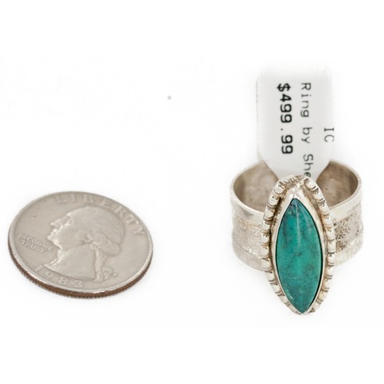 925 Sterling Silver Handmade Certified Authentic Navajo Natural Turquoise Native American Ring 24428-2 925 Sterling Silver Handmade Certified Authentic Navajo Natural Turquoise Native American Ring 24428-2
