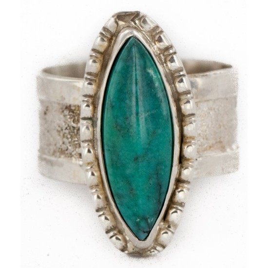 925 Sterling Silver Handmade Certified Authentic Navajo Natural Turquoise Native American Ring 24428-2 925 Sterling Silver Handmade Certified Authentic Navajo Natural Turquoise Native American Ring 24428-2
