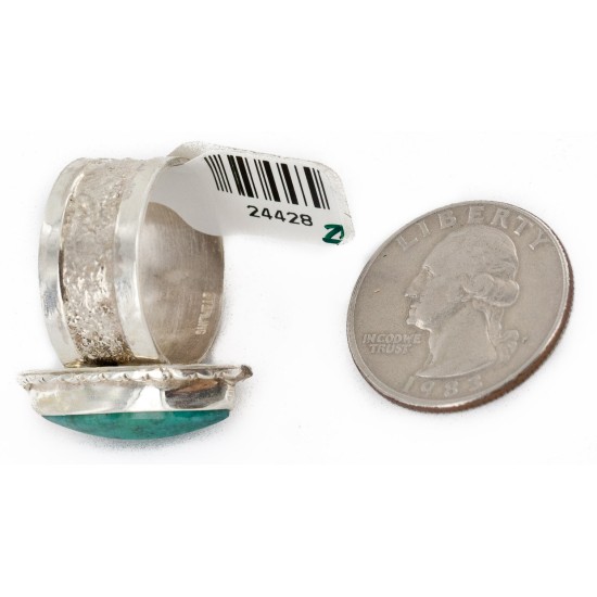 925 Sterling Silver Handmade Certified Authentic Navajo Natural Turquoise Native American Ring 24428-2 925 Sterling Silver Handmade Certified Authentic Navajo Natural Turquoise Native American Ring 24428-2