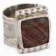 925 Sterling Silver Handmade Certified Authentic Navajo Natural Jasper Native American Ring  24431-2
