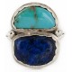 .925 Sterling Silver Handmade Certified Authentic Navajo Natural Turquoise and Lapis Native American Ring 17002-12 .925 Sterling Silver Handmade Certified Authentic Navajo Natural Turquoise and Lapis Native American Ring 17002-12
