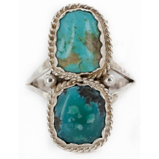 .925 Sterling Silver Handmade Certified Authentic Navajo Natural Turquoise Native American Ring 17002-7 .925 Sterling Silver Handmade Certified Authentic Navajo Natural Turquoise Native American Ring 17002-7