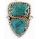.925 Sterling Silver Handmade Certified Authentic Navajo Natural Turquoise Native American Ring 2 17002-13