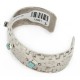 Handmade Certified Authentic Navajo Pure Nickel Native American Bracelet Natural Turquoise 12861-3 Handmade Certified Authentic Navajo Pure Nickel Native American Bracelet Natural Turquoise 12861-3