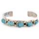 Handmade Certified Authentic Nuggets Navajo .925 Sterling Silver Natural Turquoise Native American Bracelet 1 12798-2