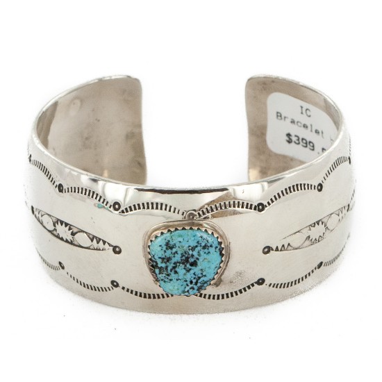 Handmade Certified Authentic Robert Littel Navajo Nickel Natural Turquoise Native American Bracelet 12784-1-0 Handmade Certified Authentic Robert Littel Navajo Nickel Natural Turquoise Native American Bracelet 12784-1-0