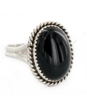 .925 Sterling Silver Handmade Certified Authentic Navajo Natural Black Onyx Native American Ring 16998-1 .925 Sterling Silver Handmade Certified Authentic Navajo Natural Black Onyx Native American Ring 16998-1