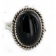 .925 Sterling Silver Handmade Certified Authentic Navajo Natural Black Onyx Native American Ring  16998-1