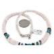 Certified Authentic Navajo .925 Sterling Silver Graduated Melon Shell and Turquoise Native American Necklace 1 16051-1 Certified Authentic Navajo .925 Sterling Silver Graduated Melon Shell and Turquoise Native American Necklace 1 16051-1
