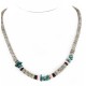 Certified Authentic Navajo .925 Sterling Silver Graduated Melon Shell and Turquoise Native American Necklace 16051-2 Certified Authentic Navajo .925 Sterling Silver Graduated Melon Shell and Turquoise Native American Necklace 16051-2