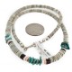 Certified Authentic Navajo .925 Sterling Silver Graduated Melon Shell and Turquoise Native American Necklace 16051-2