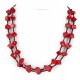 Hand made Certified Authentic 2 Strand Navajo .925 Sterling Silver Natural Coral Native American Necklace 25254