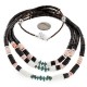 Hand made Certified Authentic 3 Strand Navajo .925 Sterling Silver Graduated Heishi and Turquoise Native American Necklace 25213