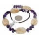 Hand made Certified Authentic Navajo .925 Sterling Silver Natural Smoky Quartz Amethyst Native American Necklace 16040