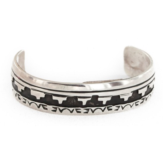 Handmade Certified Authentic Mountain Navajo .925 Sterling Silver Baby Native American Bracelet 12505 Handmade Certified Authentic Mountain Navajo .925 Sterling Silver Baby Native American Bracelet 12505