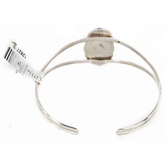 Handmade Certified Authentic Navajo .925 Sterling Silver Natural Turquoise Coral Mother of Pearl Inlay Native American Bracelet 12827-2 Handmade Certified Authentic Navajo .925 Sterling Silver Natural Turquoise Coral Mother of Pearl Inlay Native American Bracelet 12827-2