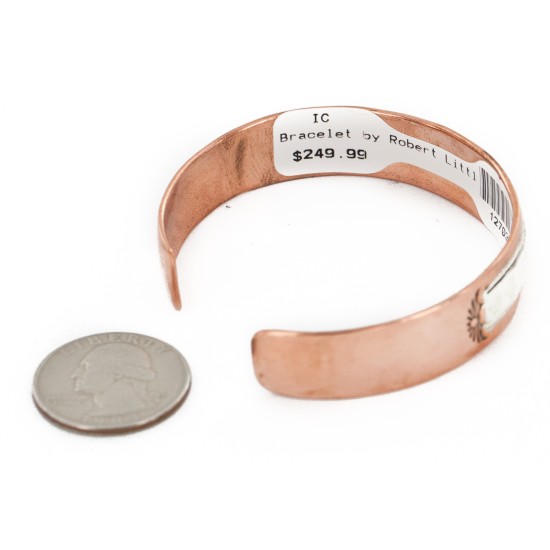 Handmade Certified Authentic Navajo Pure .925 Sterling Silver and Copper Native American Bracelet 12703-11 Handmade Certified Authentic Navajo Pure .925 Sterling Silver and Copper Native American Bracelet 12703-11