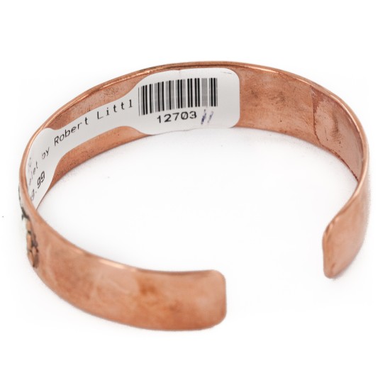 Handmade Certified Authentic Navajo Pure .925 Sterling Silver and Copper Native American Bracelet 12703-11 Handmade Certified Authentic Navajo Pure .925 Sterling Silver and Copper Native American Bracelet 12703-11