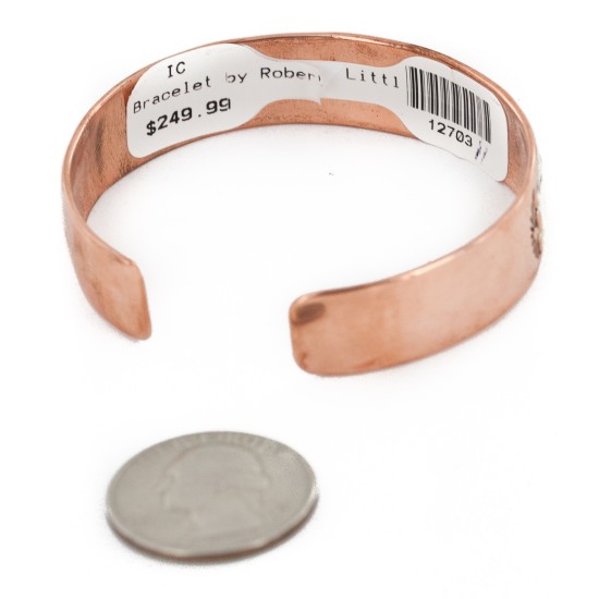 Handmade Certified Authentic Navajo Pure .925 Sterling Silver and Copper Native American Bracelet 12703-11 Handmade Certified Authentic Navajo Pure .925 Sterling Silver and Copper Native American Bracelet 12703-11